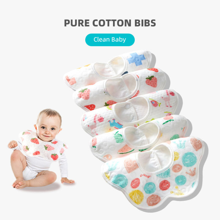 baby bib for girl boys Newborn eating cotton waterproof 360 degree ...