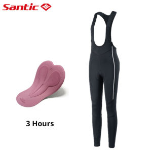 Santic Women Cycling Bib Pant Shockproof 4D Padded Windproof Breathable Bicycle Bike Tight Trouser