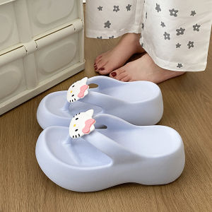 [Free Shipping] Trendy And Versatile Fashion Platform Flip-Flops For Women Summer Non-Slip Wear-Resistant Waterproof Stylish Cartoon Quick-Drying Slippers With A Youthful Vibe