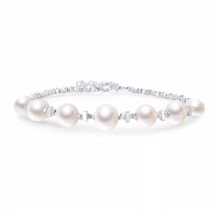 CTS S925 Pearl Broken Silver Bracelet Necklace French Style Girlfriends Light Luxury Beaded Bracelet CHOW TAI SENG 周大生 ﻿S1HC0437 S1PC1280 S1HC0463 S1PC1341