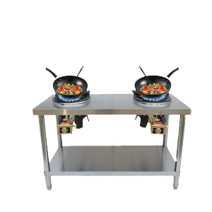 WEIAIBLD Stainless Stove Table 2/1 Burner Gas Stove Stainless Kitchen Table Heavy-duty Table Kitchen Table Stand For Gas Stove