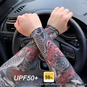 Mens realistic arm sleeve tattoo for summer driving
