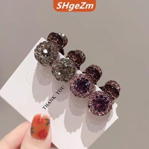 [COD] SHgeZm 2 4 cái kẹp tóc mini tròn Rhinestone kẹp móng vuốt nữ Zircon Retro kẹp tóc nhỏ kẹp Tóc Cua Phụ kiện tóc nữ ﻿