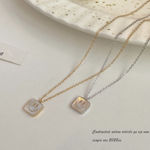 สร้อยคอสแตนเลสจี้หน้ายิ้มสีทองสีเงินเส้นเล็กน่ารักใส่แล้วขับผิวมาก