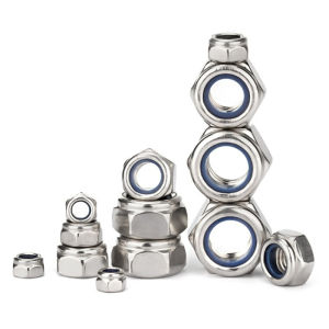 M2 M2.5 M3 M4 M5 M6 M8 M10 M12 M14 M16 M18 M20 M22 M24 304 / 316 Stainless Steel Hex Nylon Insert Lock Nut Hexagon Self-locking Locknut
