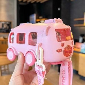 Botol Air Minum Anak Bentuk Mobil Beruang 500 ML Botol Viral Free Tali Panjang Botol minum Cipung