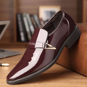 Mens Dress Shoes Leather Formal Shoes Normal Elegant Man Casual Business Footwear for Men Breathable Non-slip Pointed Toe