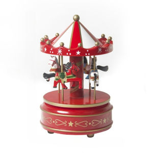 【Damaiii】COD กล่องดนตรีม้าหมุน กล่องดนตรีคลาสสิก บรรยากาศคริสต์มาส ด้านบนทรงกรวย เครื่องประดับบ้าน