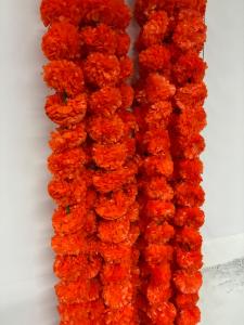 Artificial Marigold Garland Flowers String | Ganesh Pooja | Durga Pooja | Navratri | Diwali | Pongal | Makar Sankranti Decorations (Pack of 5 Pcs | Length - 4.5 ft)