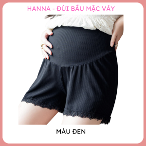 Quần Đùi Bầu Mặc Trong Váy HANNA Chất Lụa Tăm Mềm Mát Có Chun Điều Chỉnh Có Size 40 Tới 90kg