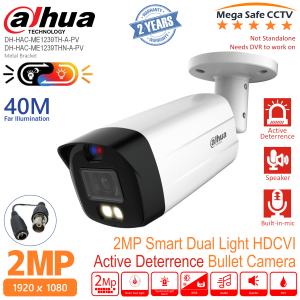 Dahua 2MP TioC 3-in-1 Audio HDCVI Bullet Analog Camera Full-color TIOC 40m Illumination Super Adapt Built-in MIC Speaker Advanced 3DNR Quick-to-install (DH-HAC-ME1239THN-A-PV / DH-HAC-ME1239TH-A-PV)