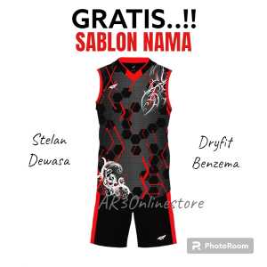 ( FREE SABLON NAMA ) Baju olahraga pria/wanita kaos bola futsal badminton bulutangkis voli basket terbaru