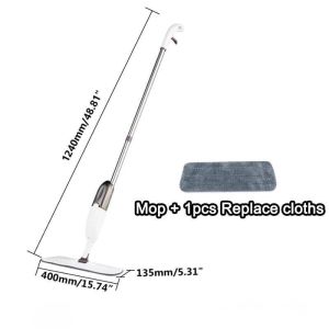 Spray Mop 360° With Spinner Head Flat Floor Cleaner No Noise With Microfiber Cloth For Household  Cleaner Cleaning Tool Convenient practical
