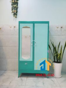 Tủ quần áo sắt 1m6 màu xanh ngọc