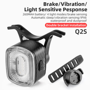 【Local Delivey】ROCKBROS Bicycle Tail Light Smart Brake Sensing Cycling Rear Light Waterproof Type-C Rechargeable MTB Road Bike Tail Light