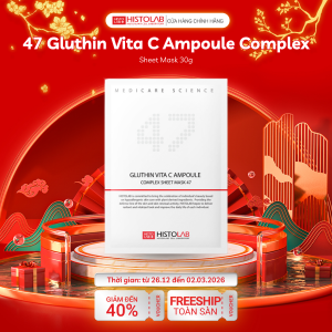 Mặt Nạ Giấy Hỗ Trợ Dưỡng Trắng Da HISTOLAB 47 Gluthin Vita C Ampoule Complex Sheet Mask 30g (Đơn vị tính: miếng)