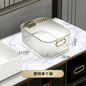 Desk Storage Basket Sundries Storage Box Acrylic Finishing Organizer Desktop Snack Storage Box Kitchen Storage Bin with Portable Handles