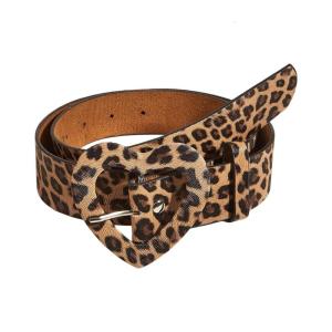 Vintage Leopard Pattern Waist Belt Adjustable Waistband PU Leather Easy to Adjust Sash for Unique Fashion Statement