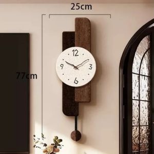 xpkQ Creative Wall Clocks with Pendulum French Retro Luxury Wall Clocks Handmade Sandstone Silent Watches Livingroom Decoration 9Q4T2