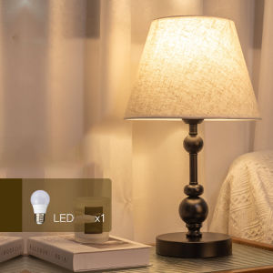 ใหม่ โคมไฟตั้งโต๊ะ LED เหล็ก สไตล์วินเทจอเมริกัน ข้างเตียงนอน โคมไฟตั้งโต๊ะ โคมไฟห้องนอน โคมไฟตั้งโต๊ะ LED