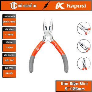 Bộ Kìm Mini 5"/125mm K-8299 Kapusi Kìm Đầu Cua Kìm Nhọn Kìm Mỏ Vịt Kìm Cắt Kìm Điện thép CR-V đa năng tiện lợi