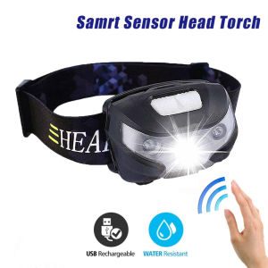 Super Bright Waterproof Headlight Intelligent Sensor Fishing USB Torch Flashlight Head Light Headlamp
