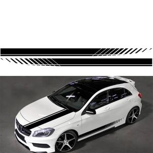 【Local Warehouse】2pcs/set Car Side Stripes Side Stripe Skirts Graphics Vinyl Sticker Decals Racing Sport Automobiles Body DIY Wrap Car Accessories Racing-Car-Stickers