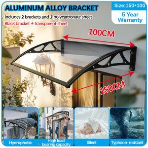 Canopy Roofing with Frame Outdoor Awning Canopy with Bracket Door Window Eaves Awning Holder