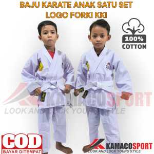 Baju Karate Anak Satu Set plus Sabuk dan Logo Bordir Forki KKI