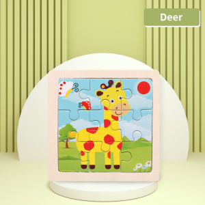 SWEETYBAYI จิ๊กซอว์ไม้ จิ๊กซอว์เด็ก 9 ชิ้น/แผ่น ของเล่นเด็ก ของเล่นเสริมพัฒนาการ ตัวต่อไม้