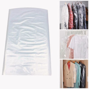 Keranixy 50 PCS Clothes Dust Cover Plastik Baju Gantung Cloth Cover Home Dry Cleaner Travel Clothes Storage