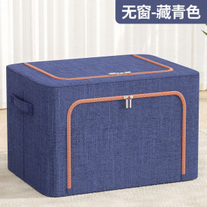 Cotton and linen clothing storage box fabric clothing sorting box large folding wardrobe storage basket bag household artifact
