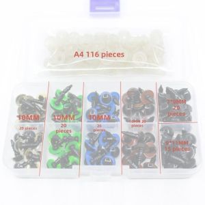DOWNA 115pcs/box 3 kích cỡ Mắt vít an toàn bằng nhựa Hình tròn Màu nâu Đồ chơi Gấu Bông Chất lượng cao Phụ Kiện Trang Trí Búp Bê Dành cho đồ chơi