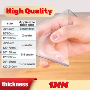5MM PVC Tablecloth Transparent Waterproof Healthy Formaldehyde Free Odorless and Oil Resistant Table Cover Kitchen Waterproof Pad