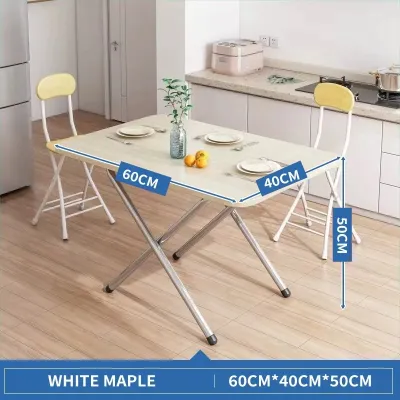 Portable Folding Dining Table for Small Spaces – Multifunctional Desk for Home Office & Outdoor Use Waterproof & Space-Saving Heavy-Duty Steel Frame