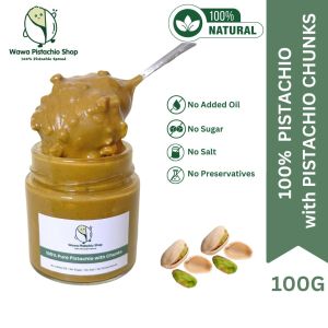 Wawa Pistachio Shop 100% Pure Pistachio Spread with Pistachio Chunks (100g) - No Added Oil No Sugar No Salt