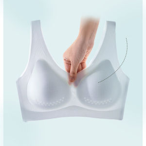 ยกทรงความยืดหยุ่นสูงผ้าไหมน้ำแข็งสำหรับผู้หญิง ยกทรงบางเฉียบไม่บรามีสายกางเกงชั้นในสตรีไร้สาย