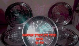 Nampan Talam Bulat Stainless Steel 35 / Nona / Stainless
