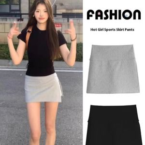 【แคมป์เอาท์】กระโปรงสั้นกีฬาสำหรับผู้หญิงผ่าข้างป้องกันการเปิดรับ ROK Mini แผ่นกระชับสัดส่วน