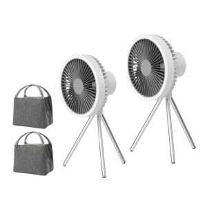1/2PC 10000mAh Camping Fan Rechargeable Desktop Portable Circulator Wireless Ceiling Electric Fan with LED Lighting