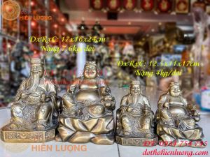 Thần Tài Thổ Địa Bằng Đồng Màu Nâu Giả Cổ Để Bàn Thờ Thần Tài