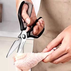 SKJK Heavy-duty Stainless Steel Chicken Bone Scissor Sharp Corrision-resistant Kitchen Scissor Multi-purpose Ergonomic Handle Barbecue Shears Fish