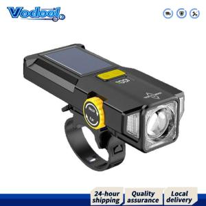 แสงอาทิตย์ซุปเปอร์สว่างจักรยานไฟไฟ USB ชาร์จไฟได้จักรยานความปลอดภัยโคมไฟด้านหน้าจอแสดงไฟความสว่างสูง จักรยานไฟฉาย อุปกรณ์เสริมจักรยาน