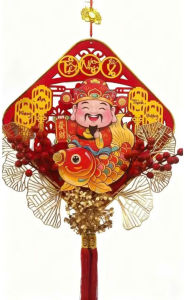 Thần tài gật đầu thần tài lắc đầu treo cửa trang trí tết thần tài cưỡi cá [HOẢ TỐC HCM]