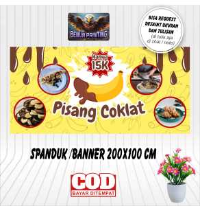 Spanduk Banner Pisang Coklat Terbaru Costum Desain Ukuran & tulisan