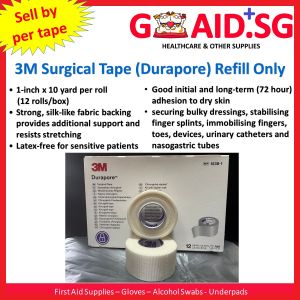 3M Surgical Tape (Durapore) refill only (1 inch) - Sell by 1 tape or 2 tapes