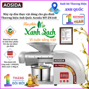 Máy ép dầu thực vật dùng cho gia đình quán ăn. Thương hiệu Anh Quốc cao cấp Aosida - WF-ZN168. Công suất 1800W - Hàng chính hãng
