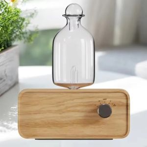 Rechargeable Essential Oil Diffuser Waterless Nebulizing Diffuser Electric Smell for Home Office Wood and Glass Aroma Diffuser