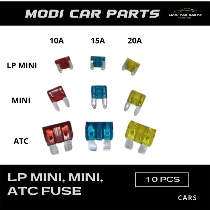 ModiCarparts 10pcs LP Mini Fuse / Mini Fuse / ATC Fuse / Fius Kereta