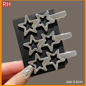 🔥🔥🔥ranghe 3pcs bạc kim loại mỏ vịt Clip phụ nữ tóc Clips Side bangs phụ nữ phụ nữ barrettes tóc phụ kiện